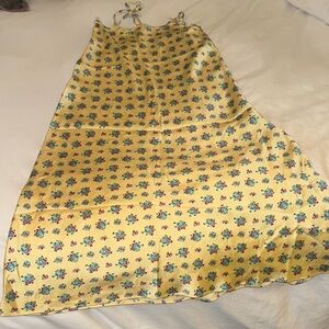 Zara Yellow Floral Maxi Skirt